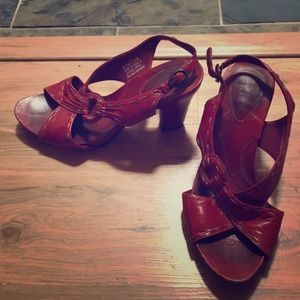 Red strappy heels